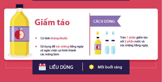 Dùng giấm táo để làm trắng răng