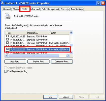 Địa chỉ IP của máy in