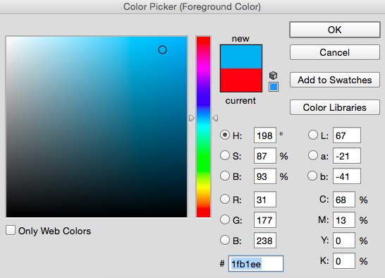 Mở Color Picker trong Photoshop
