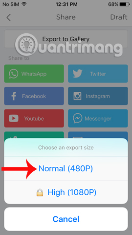 Chọn chất lượng video tải về thiết bị Chọn chất lượng video tải về thiết bị