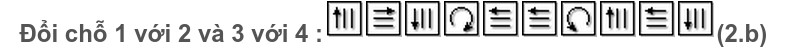 Đổi chỗ 1 với 2 và 3 với 4