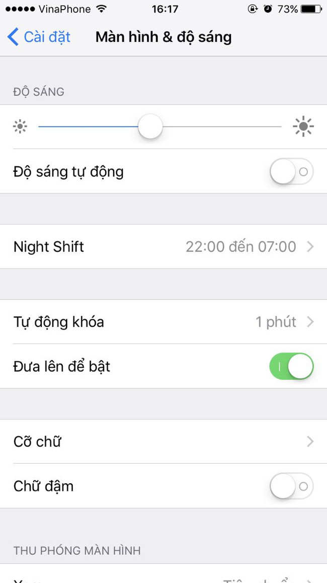 Tìm mục Đưa lên để bật
