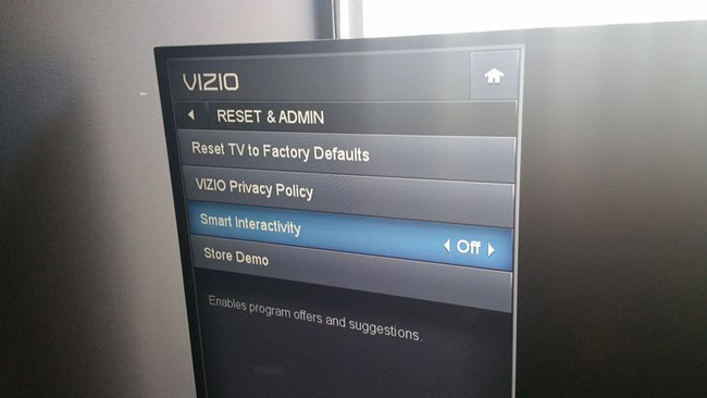 Tắt tính năng Smart Interactivity trên TV Vizio