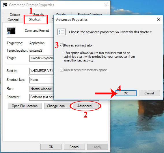 Cách mở ứng dụng ghim trên Taskbar quyền Administrator Windows 10