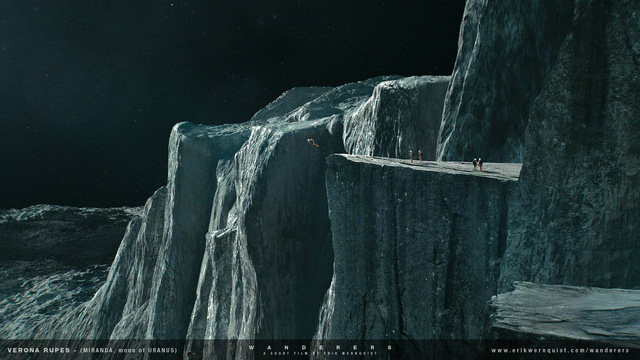 Vách núi Verona Rupes trên mặt trăng Miranda của Sao Thiên Vương  Vách núi Verona Rupes trên mặt trăng Miranda của Sao Thiên Vương