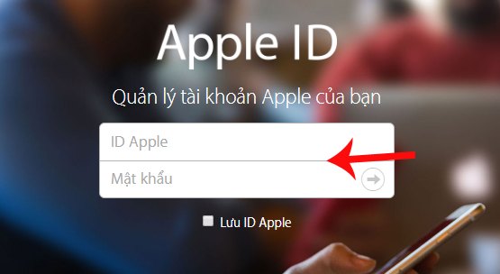 Đăng nhập tài khoản Apple ID