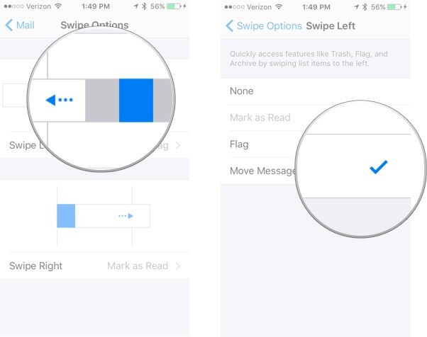 Chọn thao tác, chọn mục Move Message Chọn thao tác, chọn mục Move Message
