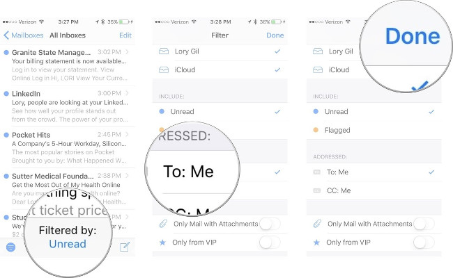 Chọn Filter By, nhấn Done Chọn Filter By, nhấn Done