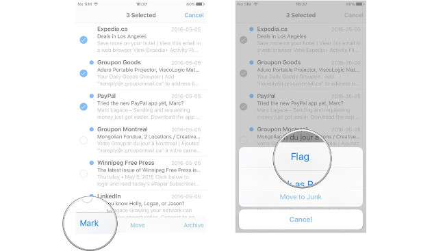 Nhấn Mark, chọn Flag Nhấn Mark, chọn Flag