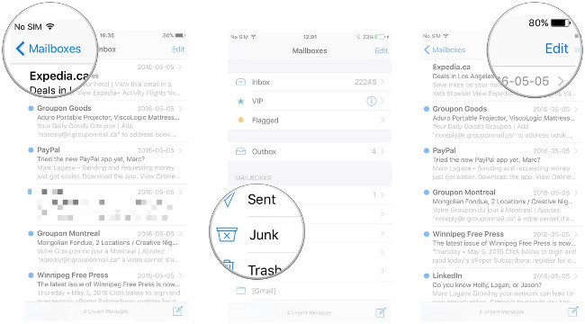Nhấn Mailboxes, chọn hộp thư muốn sửa, nhấn edit Nhấn Mailboxes, chọn hộp thư muốn sửa, nhấn edit