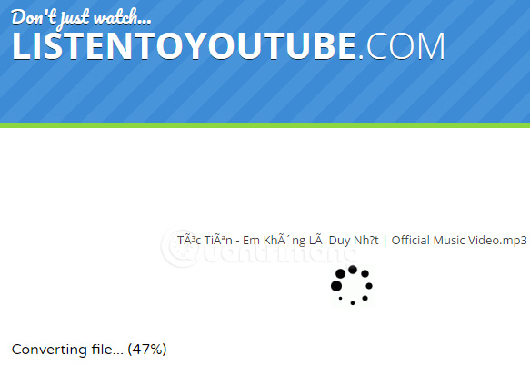 Chờ Listentoyoutube chuyển đổi video YouTube thành nhạc MP3 Chờ Listentoyoutube chuyển đổi video YouTube thành nhạc MP3