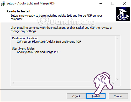 Cài đặt Adolix Split and Merge PDF 
