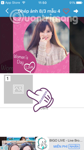 Chọn ảnh ghép 8/3 bằng Ephoto 360