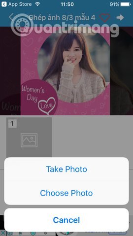 Sử dụng hình ảnh ghép ảnh 8/3