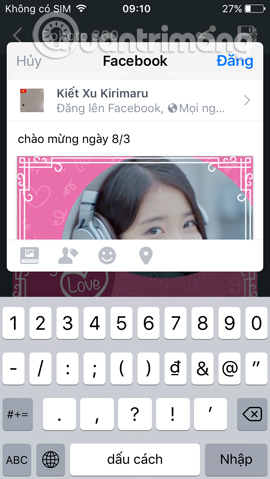 Đăng ảnh 8/3 ghép trên Ephoto 360 lên Facebook