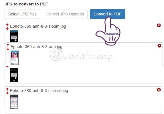 Cách chuyển file ảnh JPG sang file PDF trực tuyến