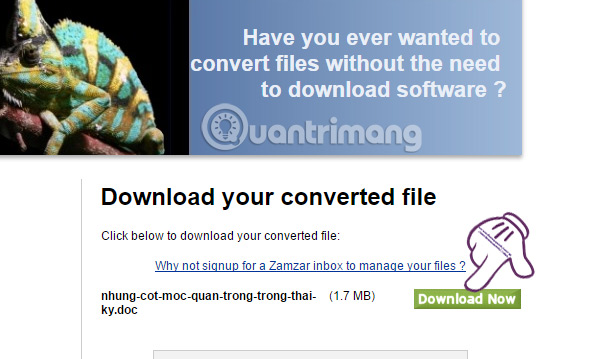 Tải file văn bản sau khi convert từ PDF
