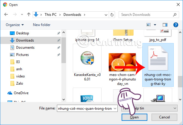 Chọn file PDF muốn conver sang doc