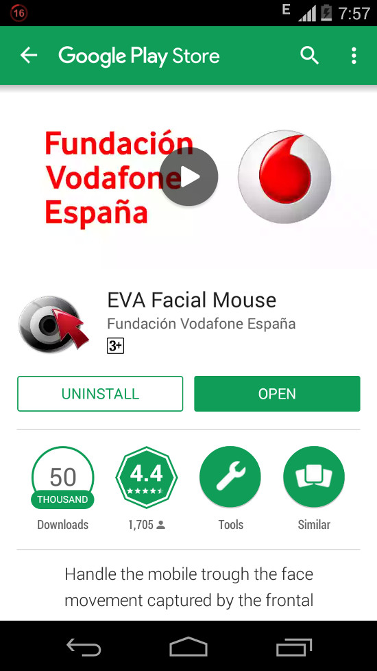 Ứng dụng Eva Facial Mouse