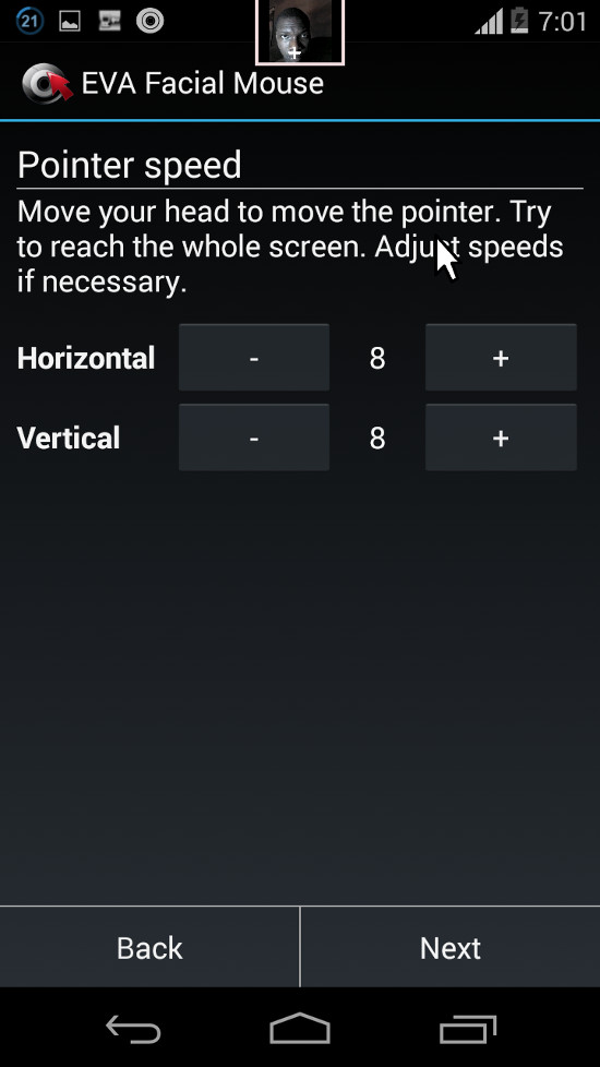 Nhấn + hoặc - để điểu chỉnh tốc độ theo chiều ngang và chiều dọc tương ứng Nhấn + hoặc - để điểu chỉnh tốc độ theo chiều ngang và chiều dọc tương ứng