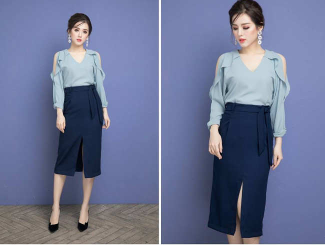 Chân váy dài và áo điệu đà Chân váy dài và áo điệu đà