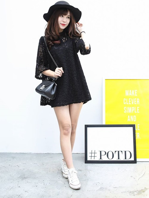 Váy ren trẻ trung cho teen dạo phố Váy ren trẻ trung cho teen dạo phố