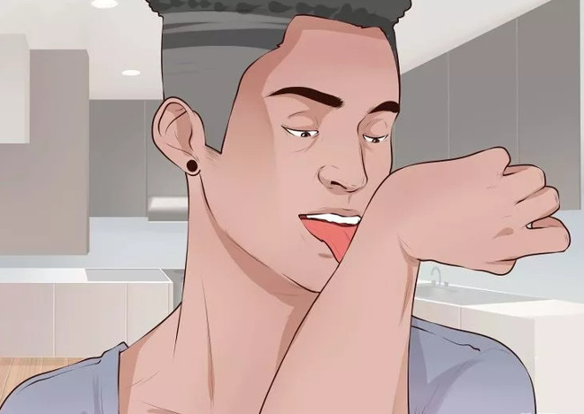 Kiểm tra bằng cách liếm vào cổ tay Kiểm tra bằng cách liếm vào cổ tay