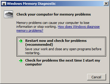 Windows Memory Diagnostics Tool đang chạy
