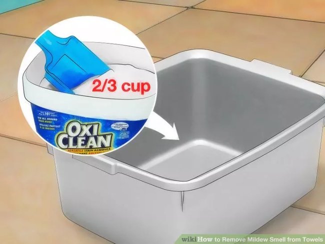 Dùng 2/3 nắp dung dịch Oxiclean