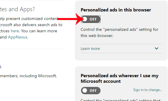 Tắt quảng cáo cá nhân hóa trên trình duyệt Tắt quảng cáo cá nhân hóa trên trình duyệt