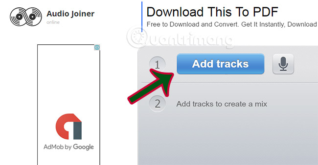 Add Track để chọn file Bấm Add Track để thêm nhạc cần ghép