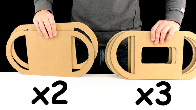 Cắt 2-3 tấm bìa để tạo độ dày cho vô-lăng