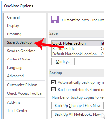 Nhấn chọn mục Save & Backup Nhấn chọn mục Save & Backup