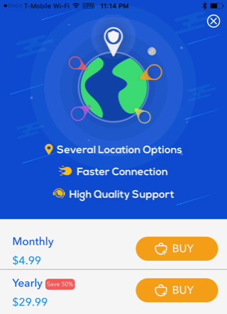 Mua dịch vụ cao cấp của Betternet