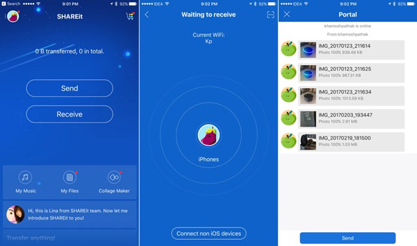Chọn file, bấm nút Send Chọn file và gửi