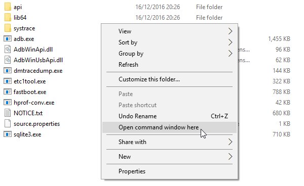 Thư mục SDK Platform Tools