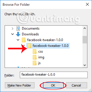 Thư mục giải nén Facebook Tweaker Thư mục giải nén Facebook Tweaker