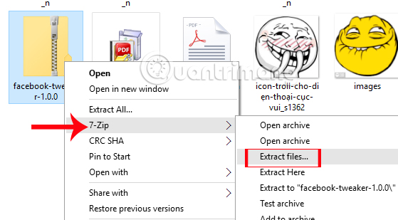 Giải nén tập tin Facebook Tweaker Giải nén tập tin Facebook Tweaker