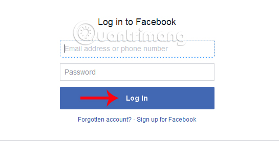 Đăng nhập tài khoản Facebook