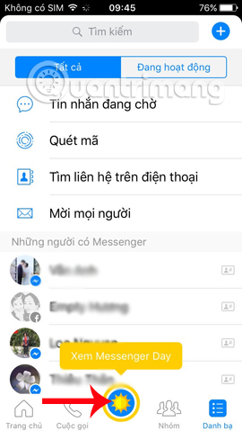 Biểu tượng Messenger Day