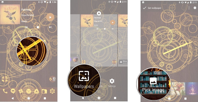 Giữ ảnh nền, chọn wallpapers, chọn Pick Image Giữ ảnh nền, chọn wallpapers, chọn Pick Image