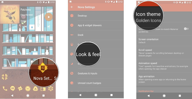 Vào Nova Settings > Look & Feel > Icon Themes. Vào Nova Settings > Look & Feel > Icon Themes.