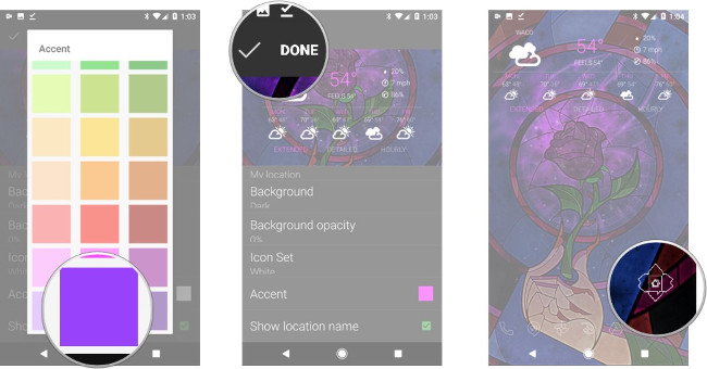 Đổi sang màu như trong hình, nhấn Done, mở Nova Settings Đổi sang màu như trong hình, nhấn Done, mở Nova Settings