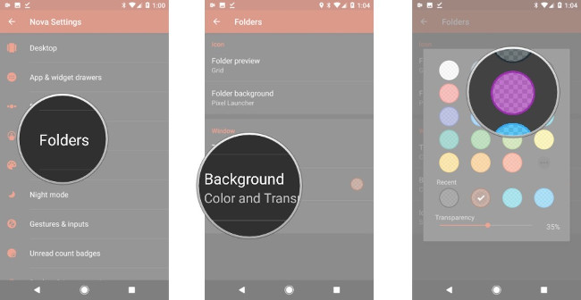 Chọn Folders > Background, chọn màu như trong hình Chọn Folders > Background, chọn màu như trong hình