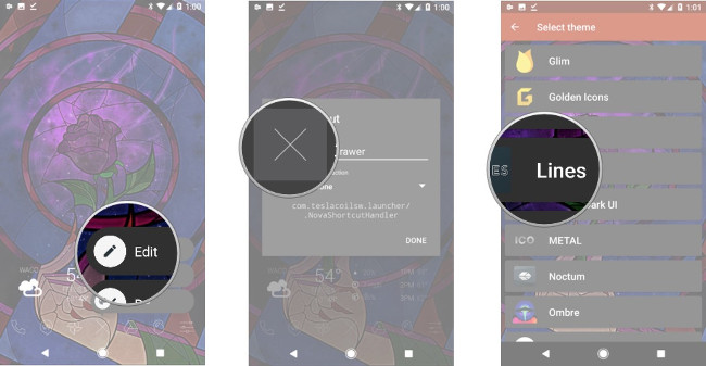 Chọn Edit, nhấn vào hộp icon, chọn Lines Chọn Edit, nhấn vào hộp icon, chọn Lines
