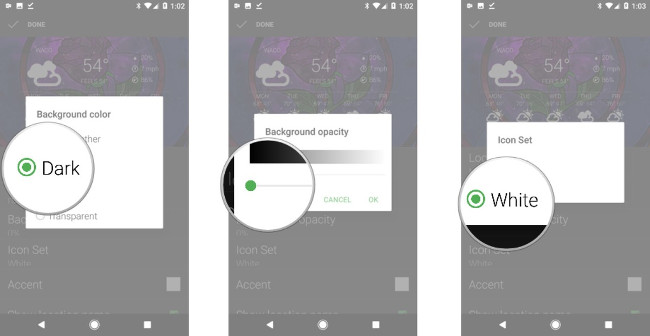 Đổi Background sang Dark, kéo thanh opacity về 0%, đổi Icon Set sang White Đổi Background sang Dark, kéo thanh opacity về 0%, đổi Icon Set sang White