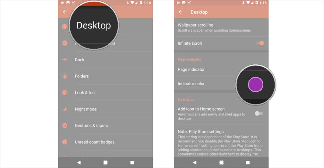 Vào Desktop, vào Indicator Color Vào Desktop, vào Indicator Color