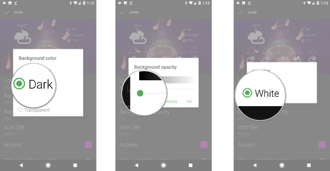 Thay đổi Background sang Dark, kéo opacity về 0%, đổi icon set sang White Thay đổi Background sang Dark, kéo opacity về 0%, đổi icon set sang White