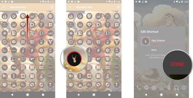 Chọn biểu tượng chữ D, chọn hình đầu con hươu như trong hình, nhấn Done Chọn biểu tượng chữ D, chọn hình đầu con hươu như trong hình, nhấn Done