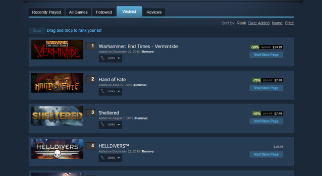 Lập danh sách những game mà bạn muốn mua Lập danh sách những game mà bạn muốn mua